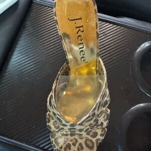 J.Renee Leopard-Print Slide Mules with Gold Insole